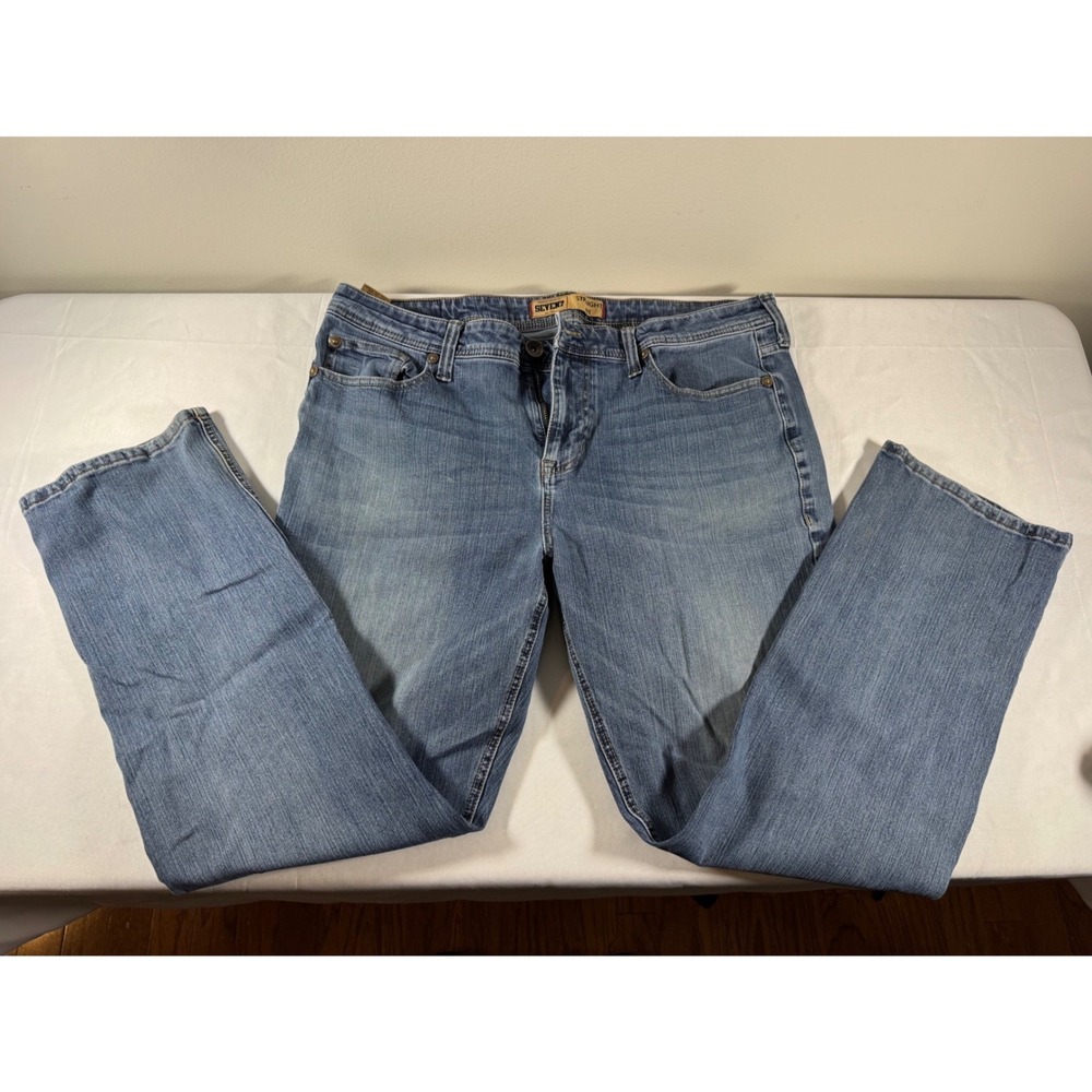 Seven7 Premium Denim Co Mens Straight Leg Blue Jeans W38 L32 Medium Wash